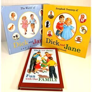 Set of 3 DICK and JANE books by Grosset & Dunlap HC~Storybook Treasury~World...